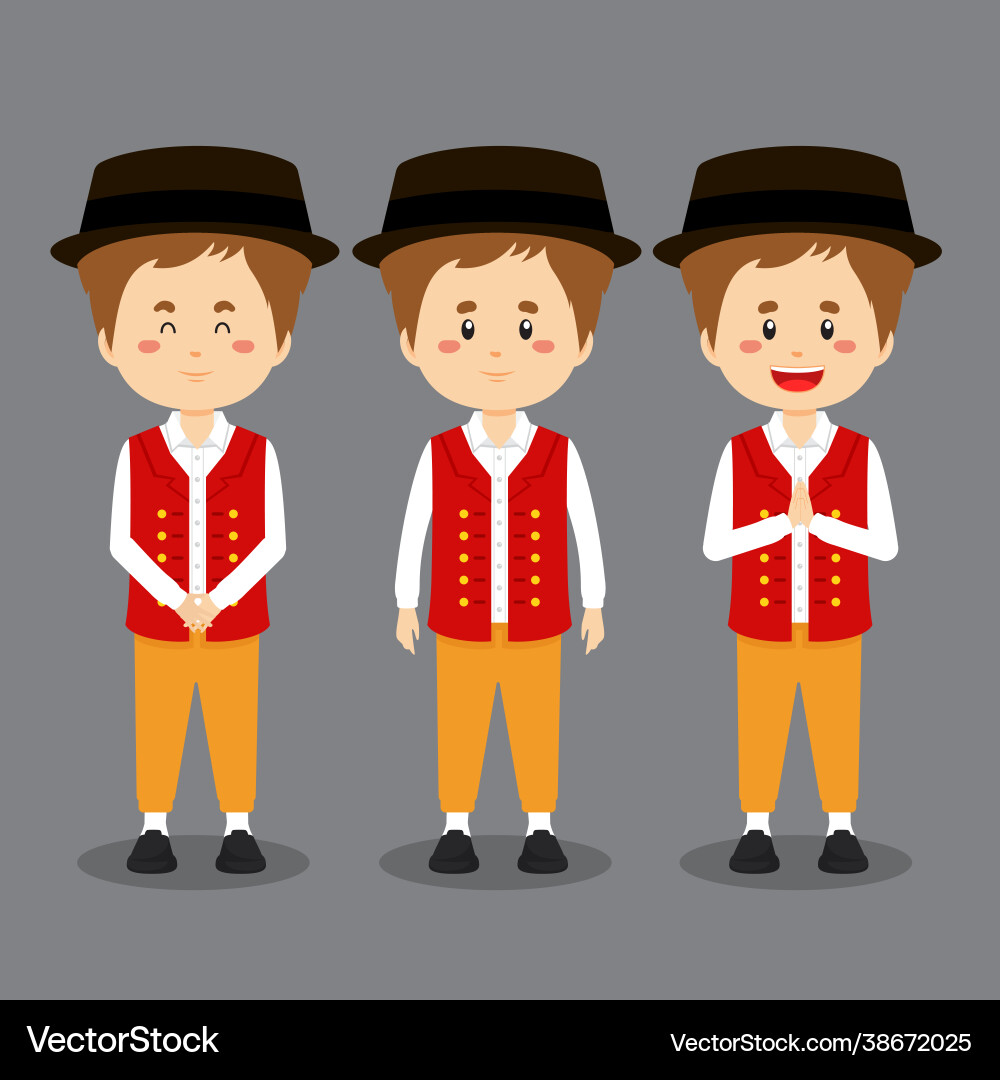 Swiss character with various expression Swiss character with various expression vector image