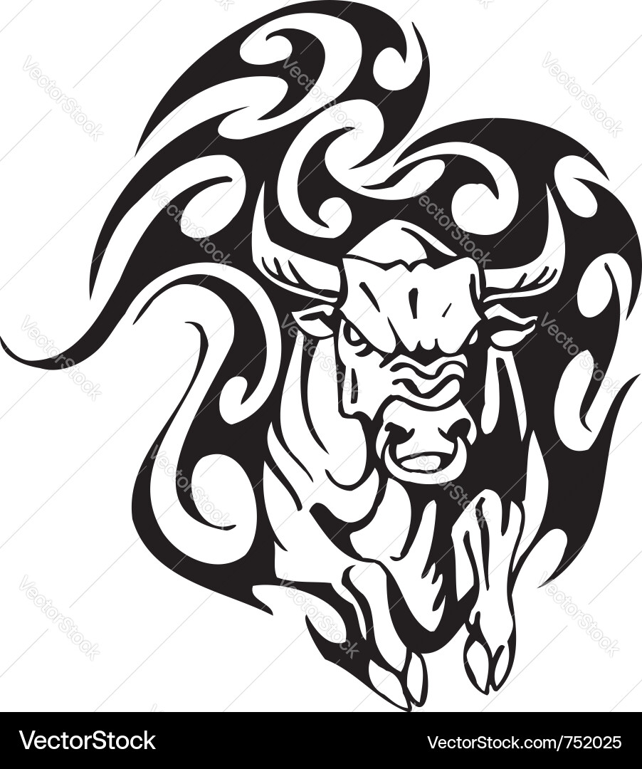 Tribal Bull - Strength & Power vector image