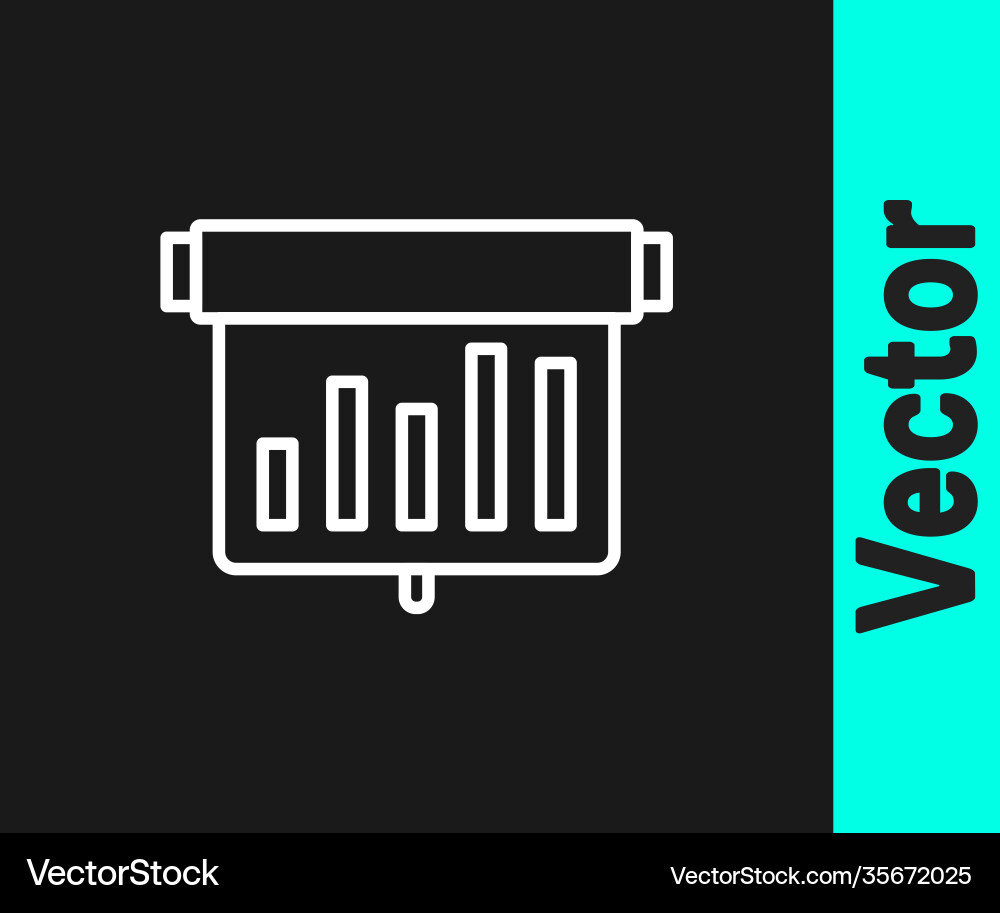White line board with graph chart icon isolated White line board with graph chart icon isolated vector image