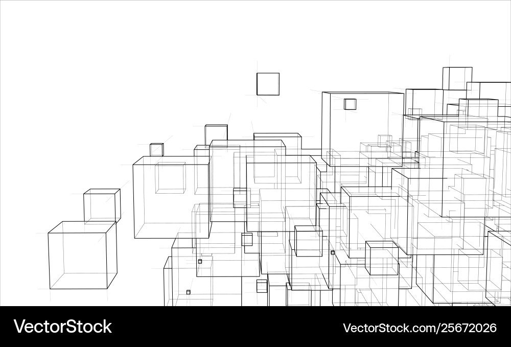 Abstract boxes background Vector Image