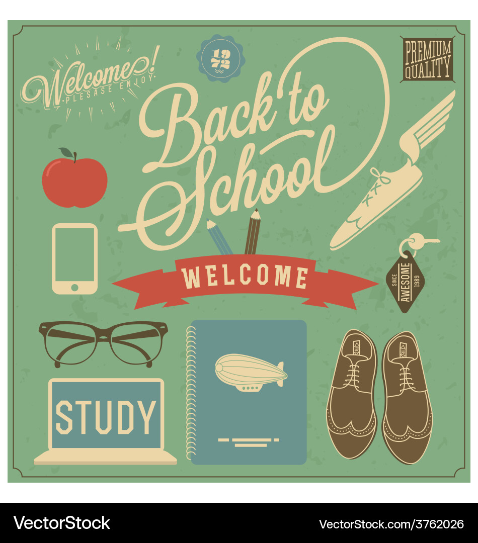Back to School Elements vector image