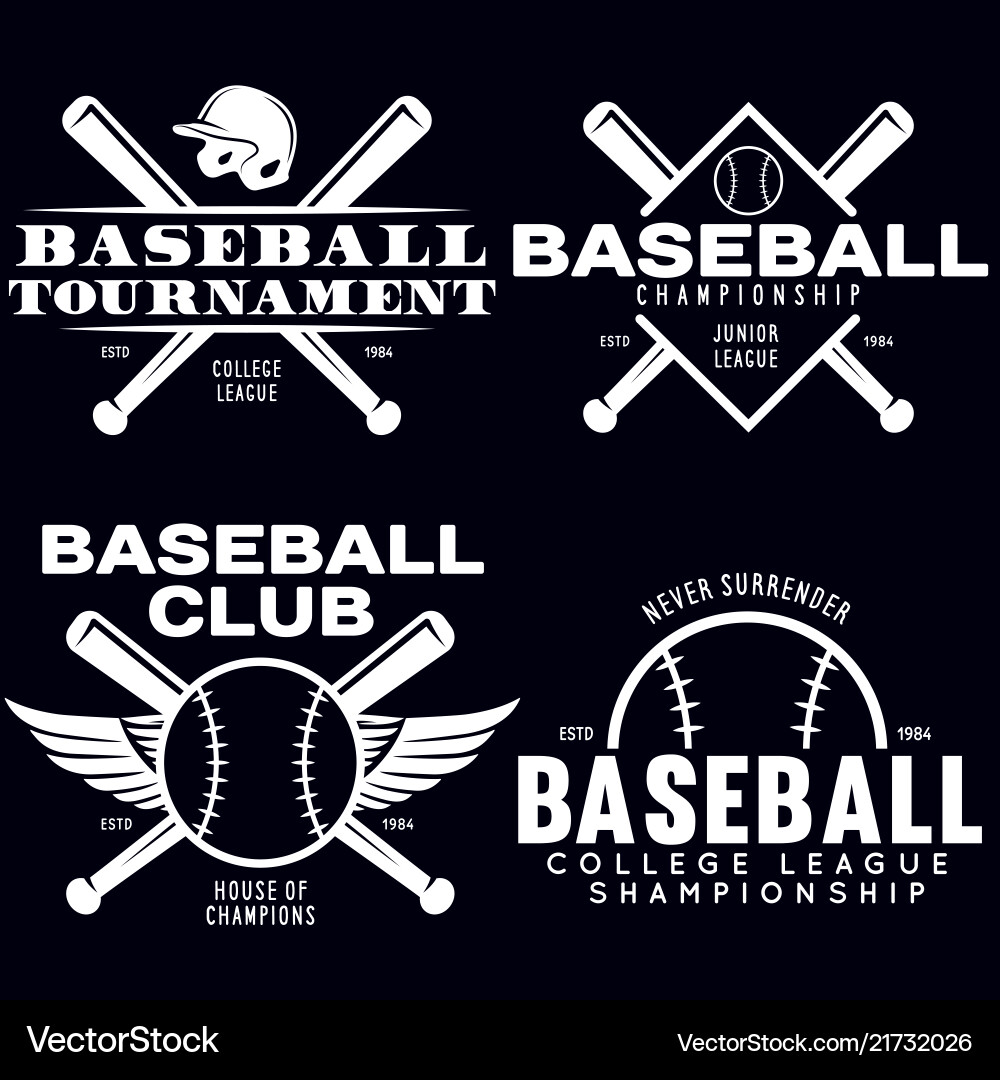 Baseball Badges & Logos Set Vector Image