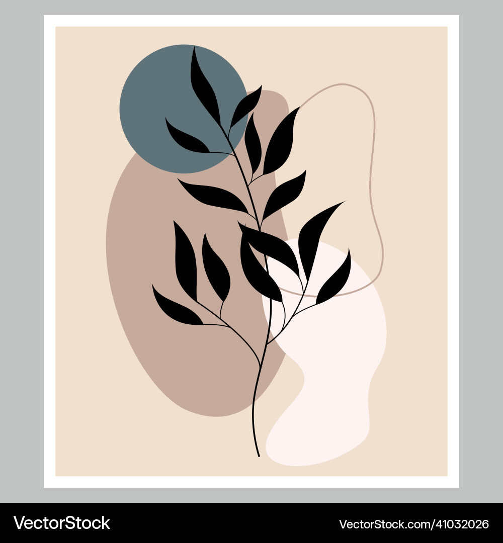 Botanical abstraction in boho style foliage Botanical abstraction in boho style foliage vector image