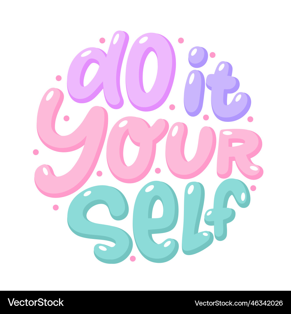 Do it yourself diy Schriftzug Abkürzung Logo Vektorbild