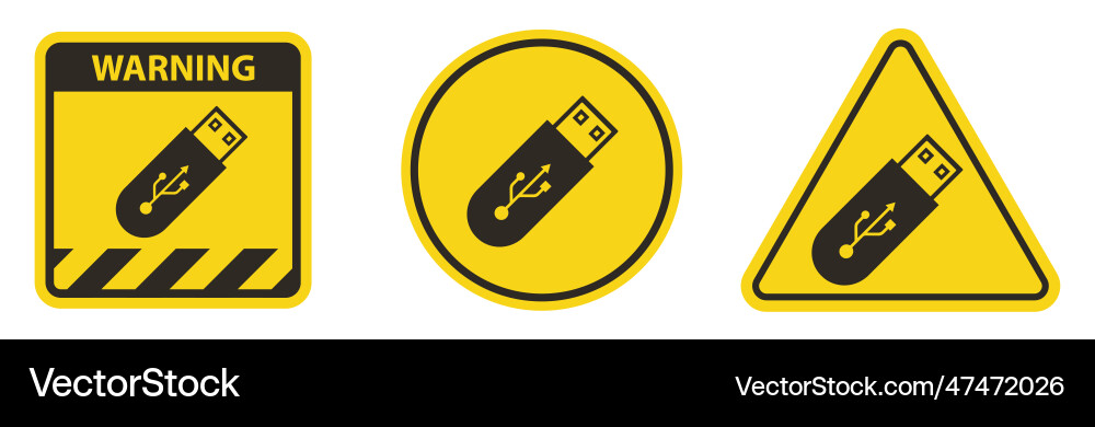 Do not use flash drive symbol sign isolate Do not use flash drive symbol sign isolate vector image
