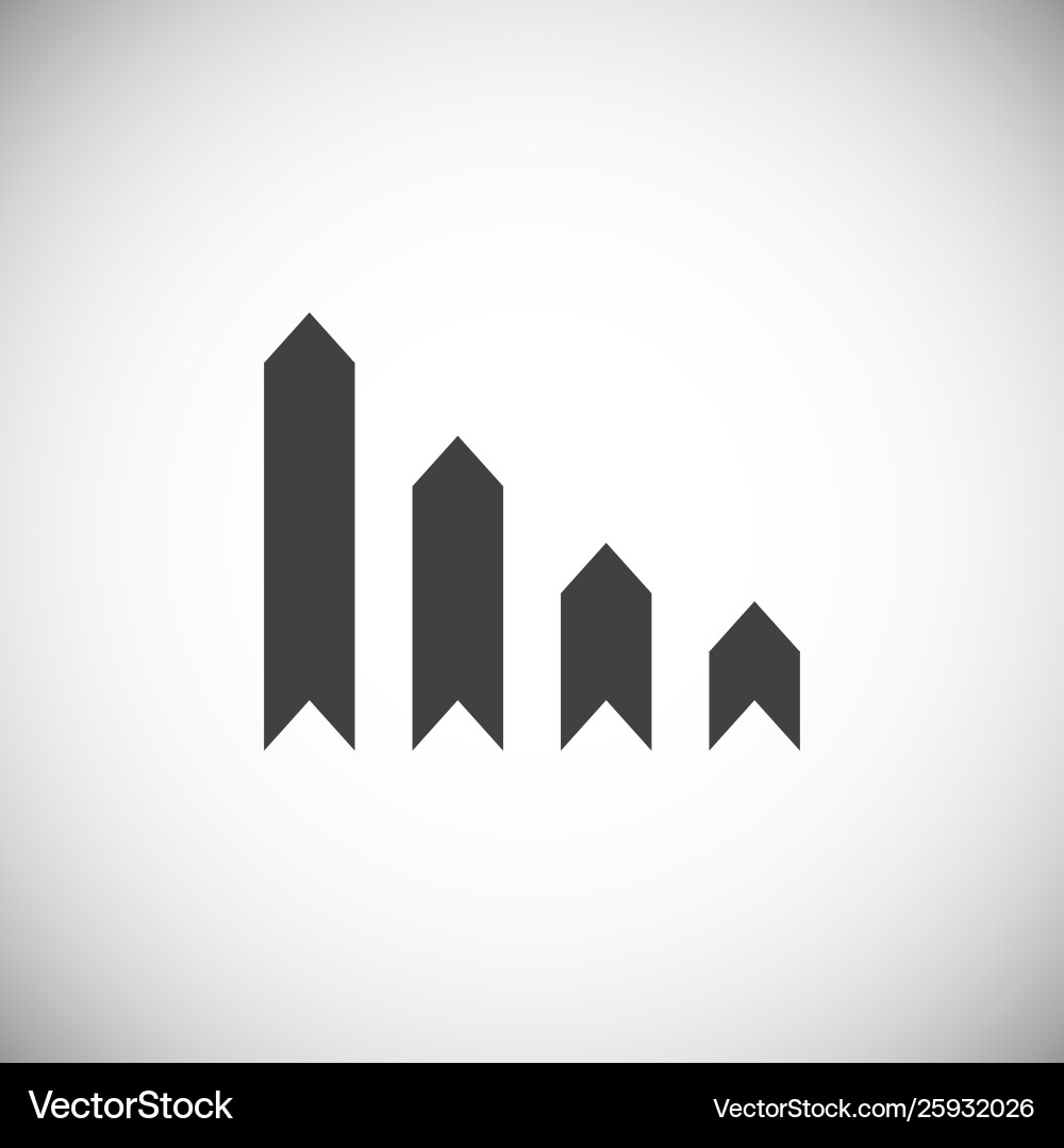 Down chart icon on background for graphic and web Down chart icon on background for graphic and web vector image