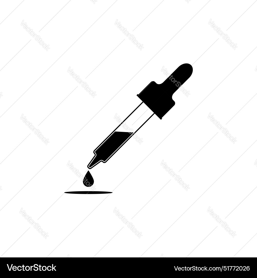 Dropper icon with a drop Vector Image