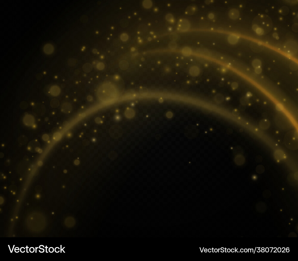 Dynamic waves golden line with light effect Dynamic waves golden line with light effect Vector Image
