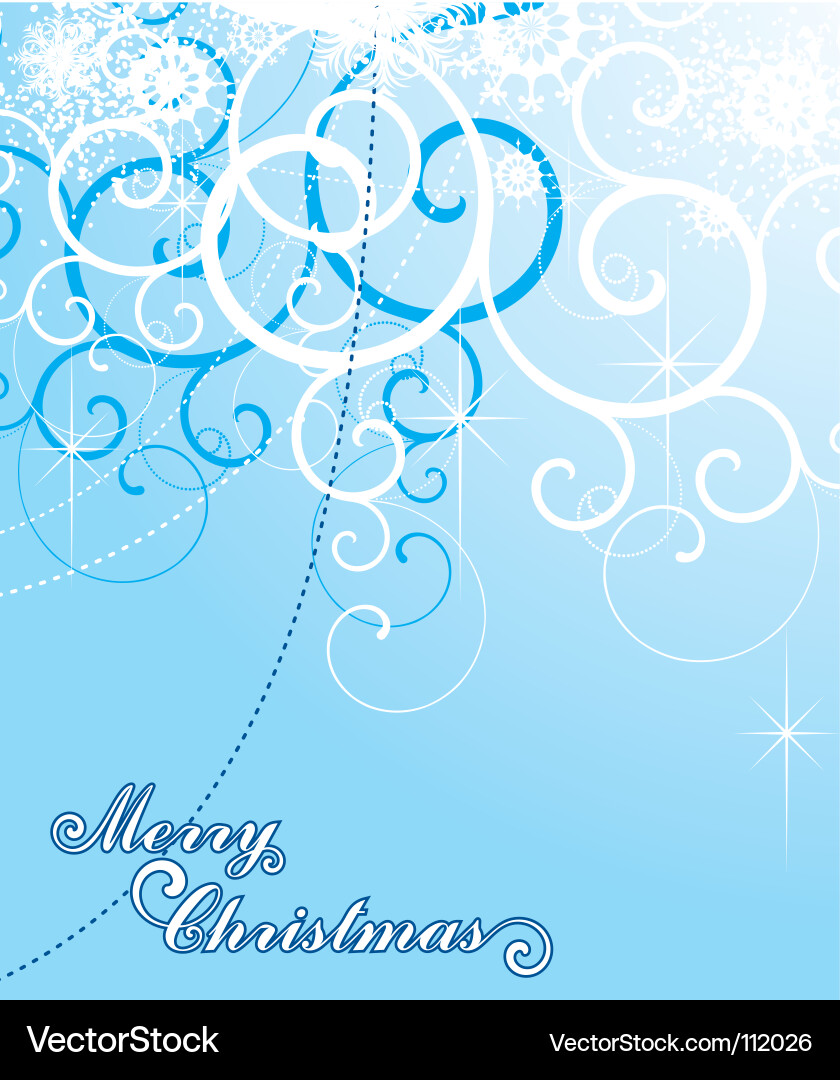 Elegant Swirl Christmas Card Vector Image