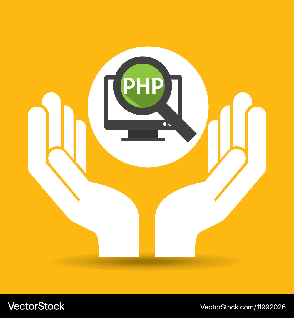 Handoptimierung Technologie php Computer vektorbild