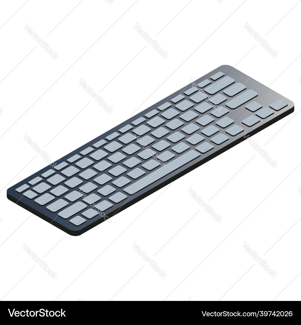 Isometric computer keyboard isolated on white vector image