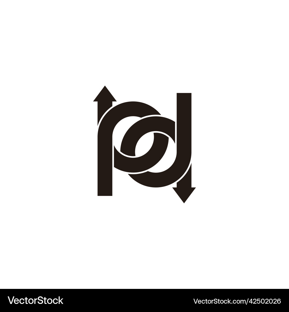 Letter pd loop linked arrows geometric logo Letter pd loop linked arrows geometric logo Vector Image
