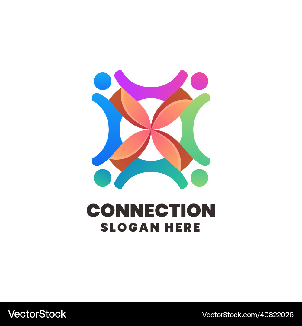Logo connection gradient colorful style Logo connection gradient colorful style Vector Image