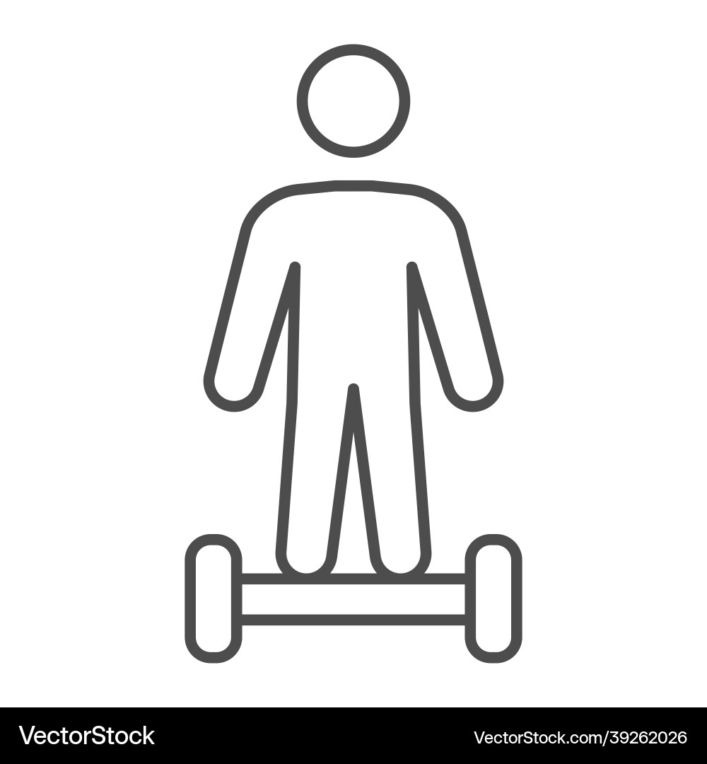 Man on gyroboard front view thin line icon Man on gyroboard front view thin line icon Vector Image