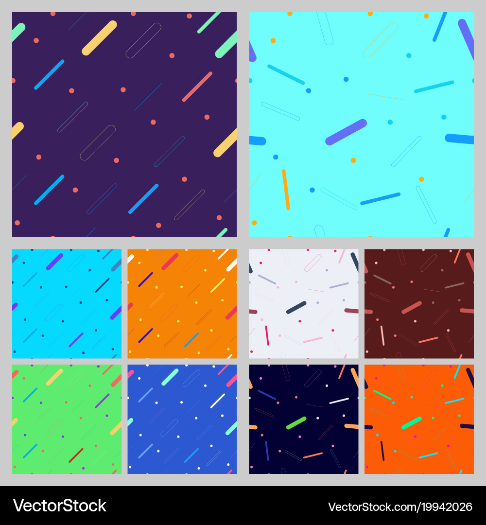 Memphis Style Geometric Patterns Vector Image