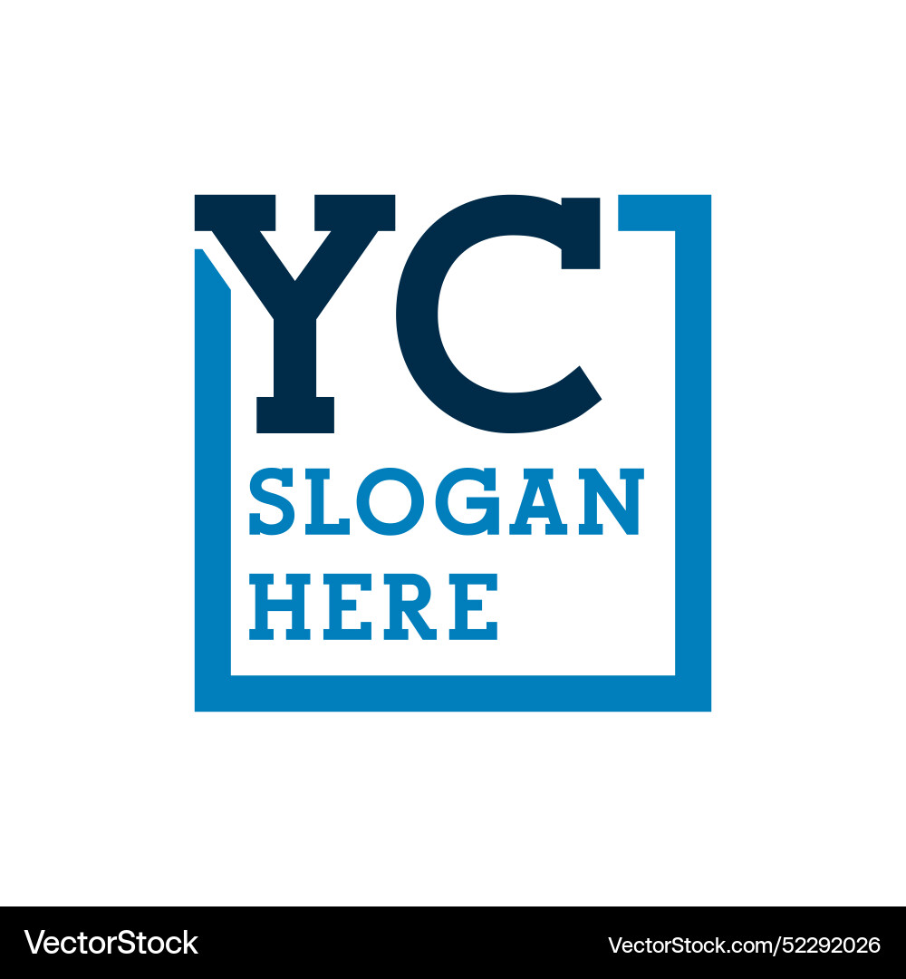Minimal initials logo letters y and c yc initial Vector Image