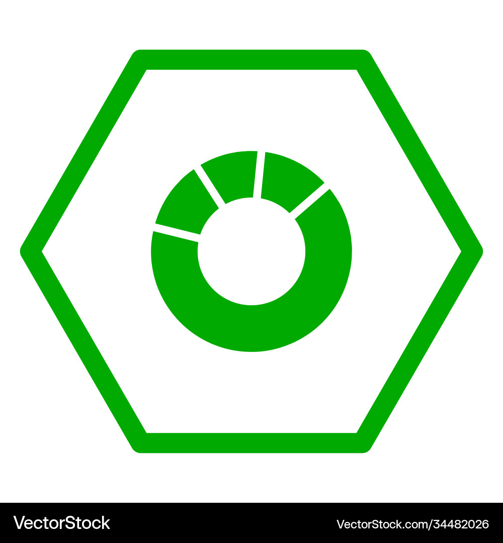 Pie chart and hexagon Vector Image