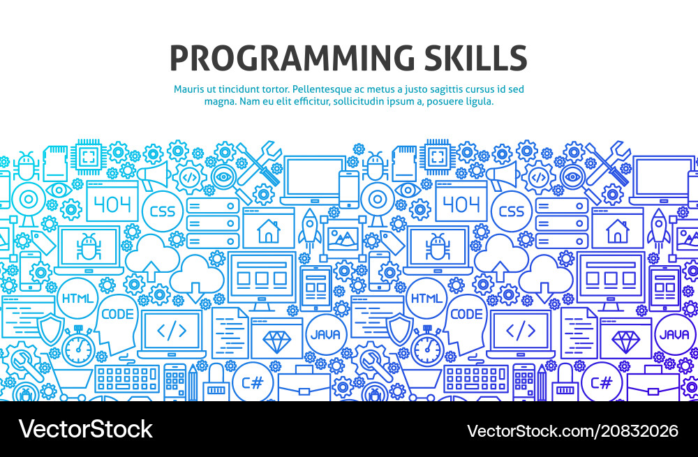 Programming skills concept Programming skills concept vector image