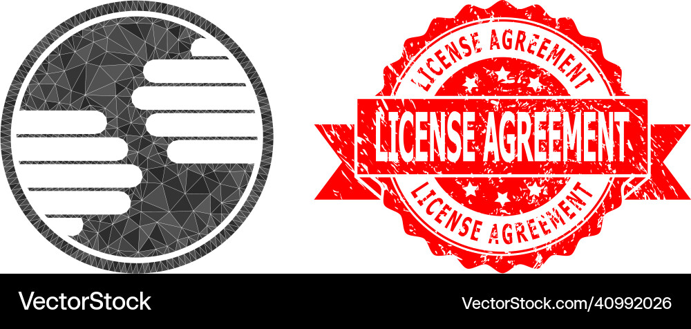 Rubber license agreement stamp and hands circle Rubber license agreement stamp and hands circle vector image