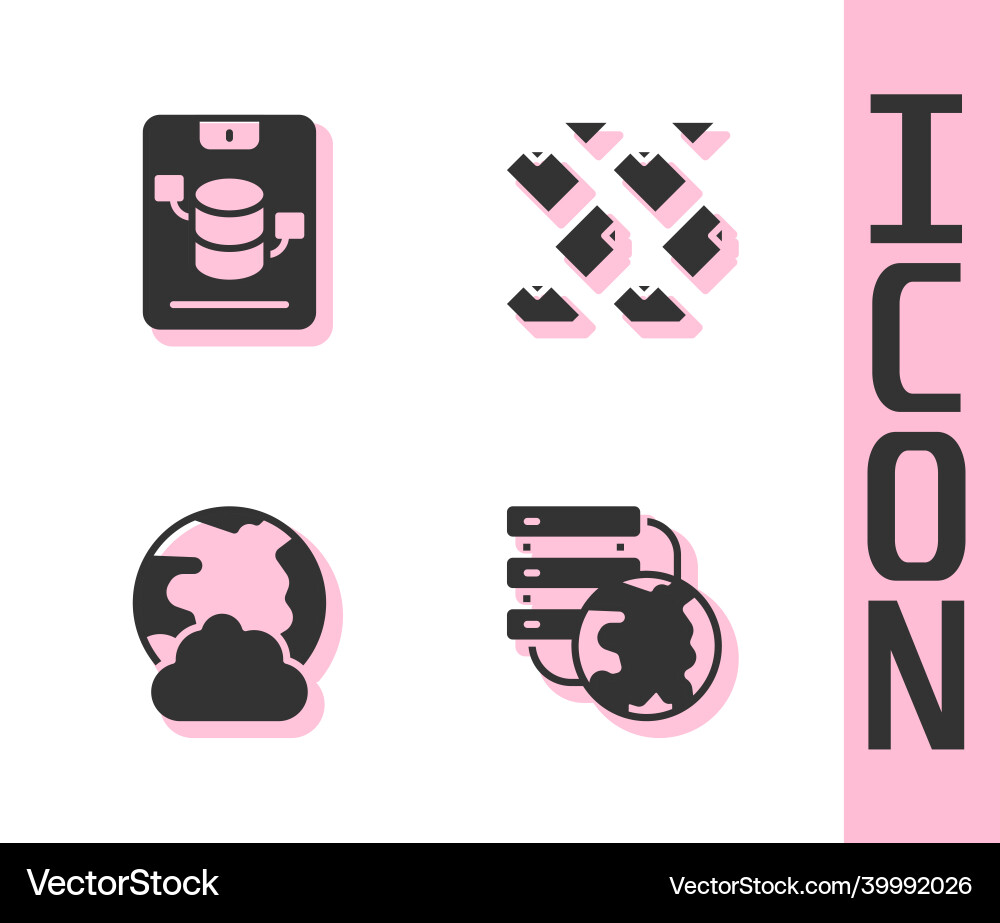 Set network cloud connection server data web Set network cloud connection server data web vector image