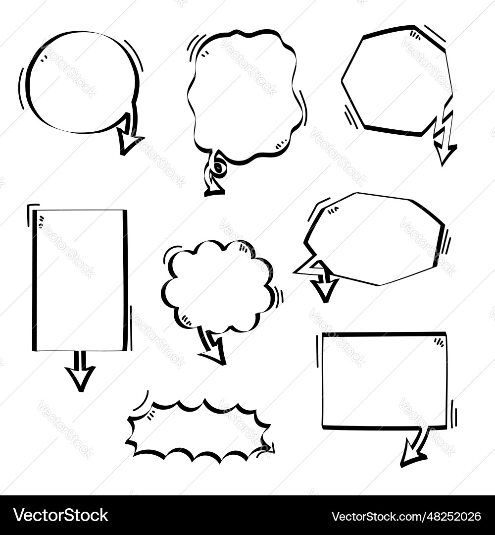 Speech bubble balloon with arrow point Speech bubble balloon with arrow point vector image