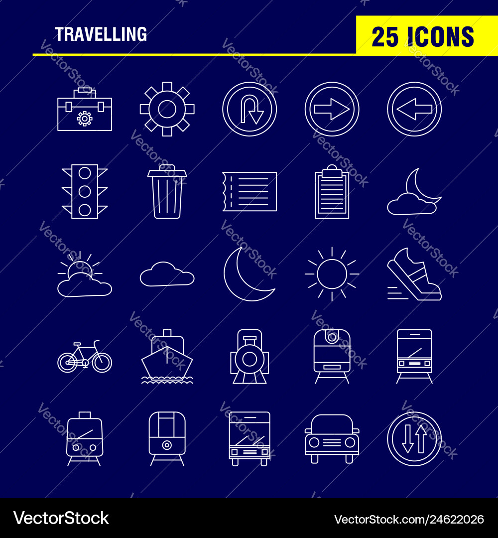 Travelling line icon for web print and mobile vector image