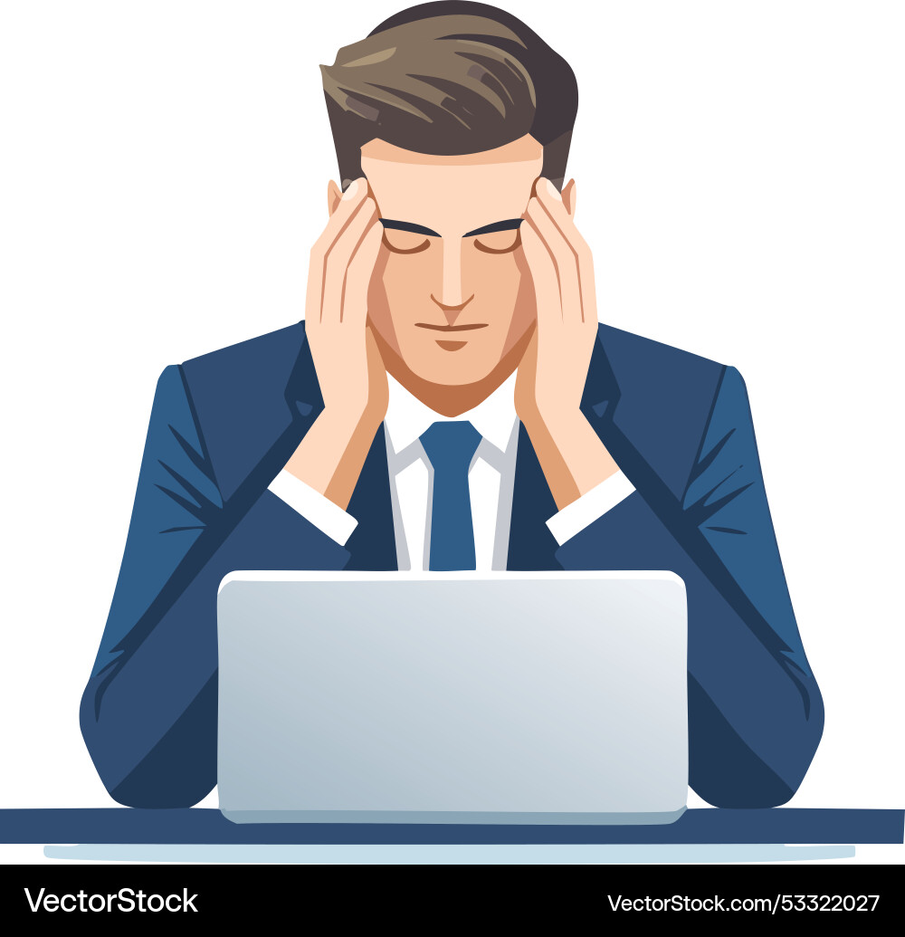 A person in front of computer A person in front of computer Vector Image