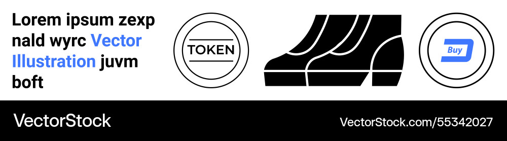 Abstract blockchain concept with token digital Abstract blockchain concept with token digital vector image