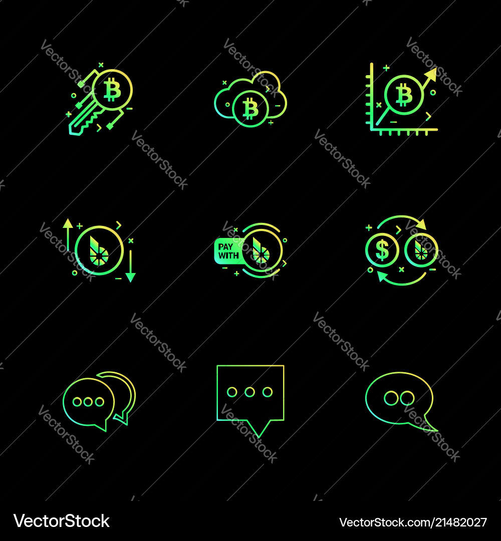Bit coin key crypto currency cloud graph Vector Image