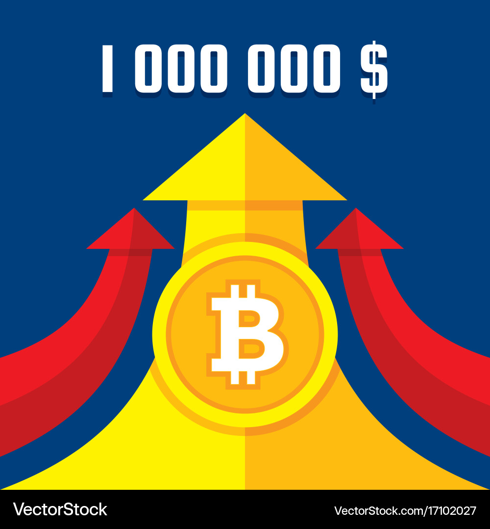 Bitcoin growth up to one million dollars – Royalty-Free Vector | VectorStock