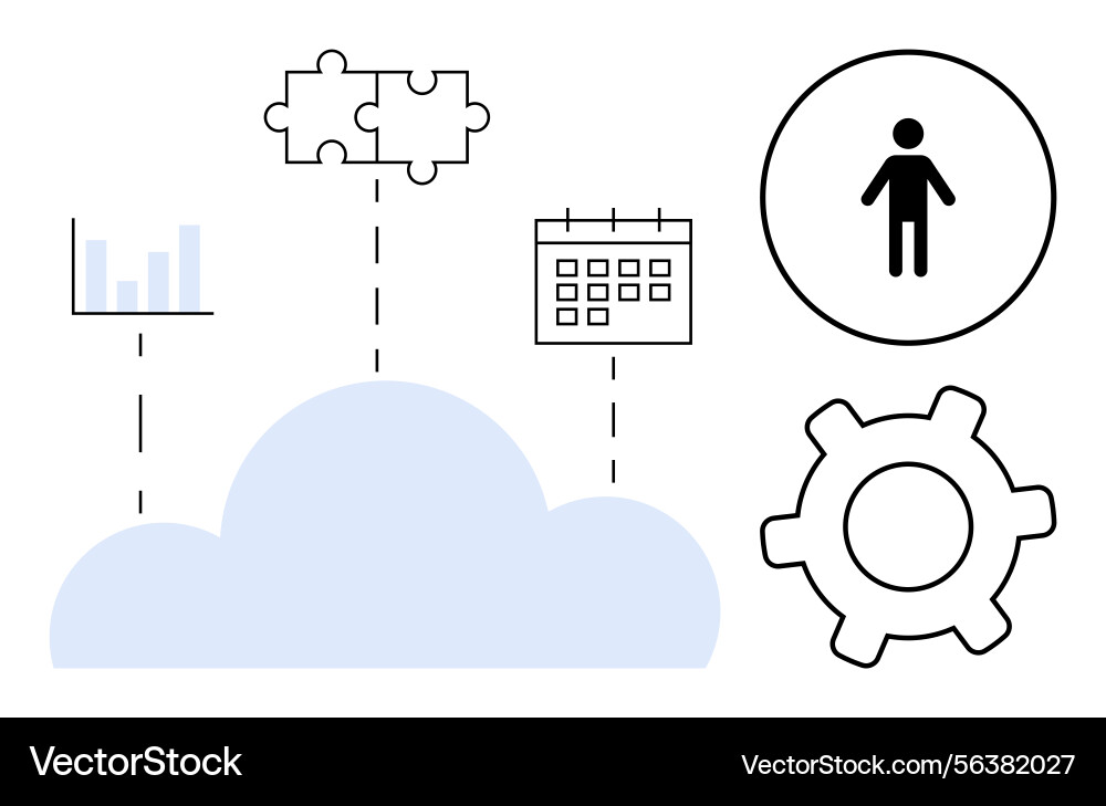 Cloud integration representing data collaboration Cloud integration representing data collaboration vector image