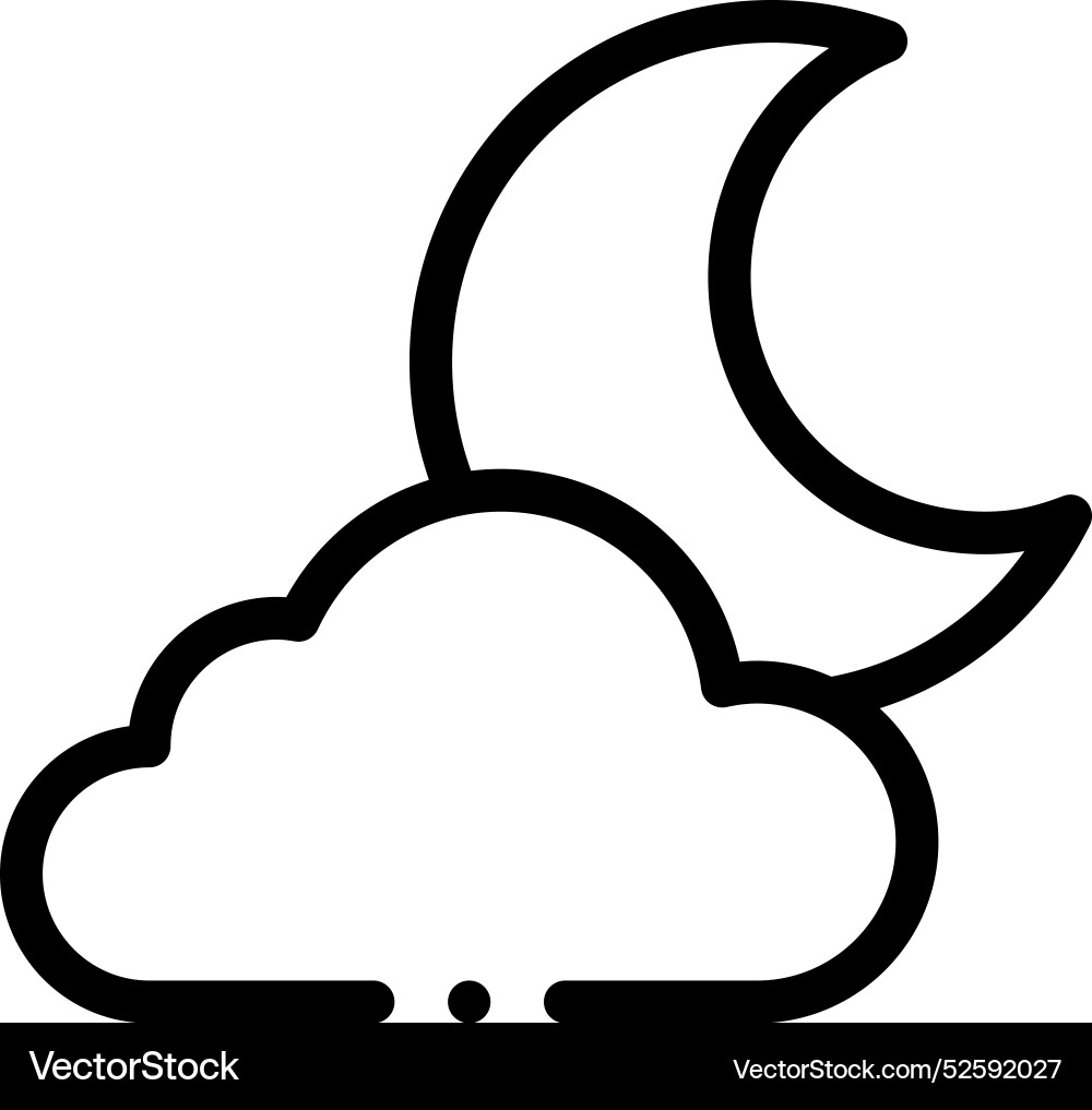 Cloudy icon thin linear style design isolated Cloudy icon thin linear style design isolated vector image