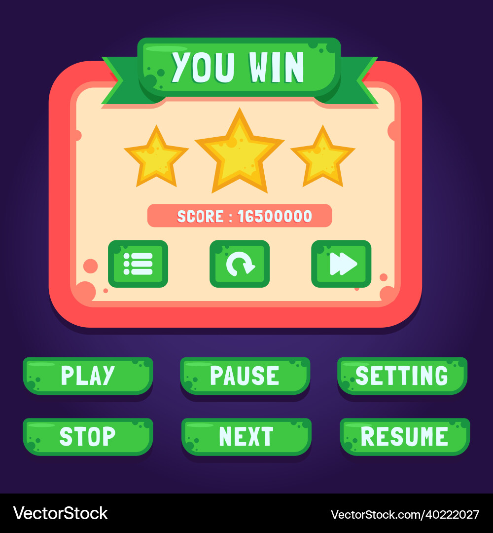 Game template gui kit interface log in page Game template gui kit interface log in page vector image