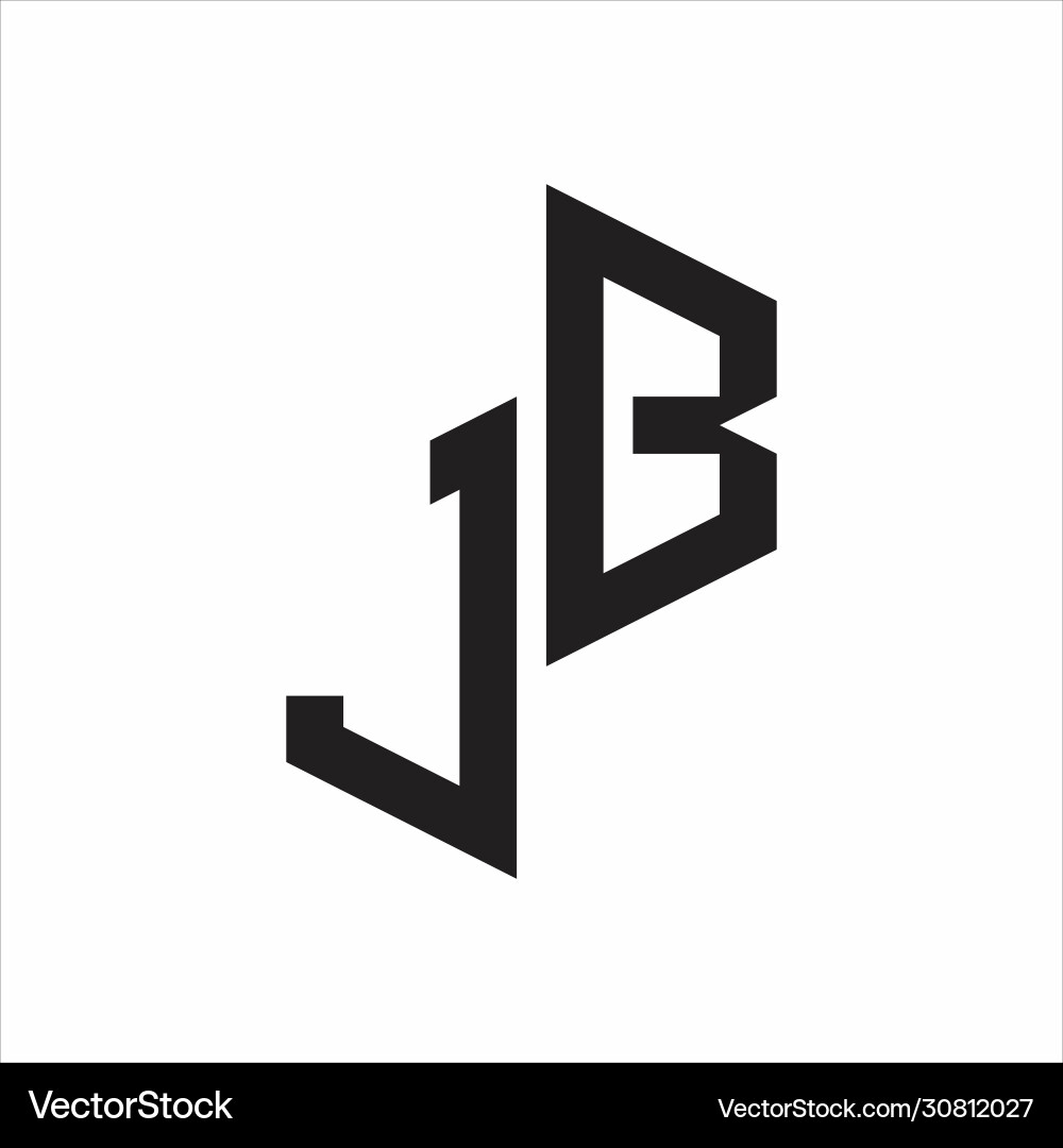 Jb initial letters logo monogram with up to down Vector Image