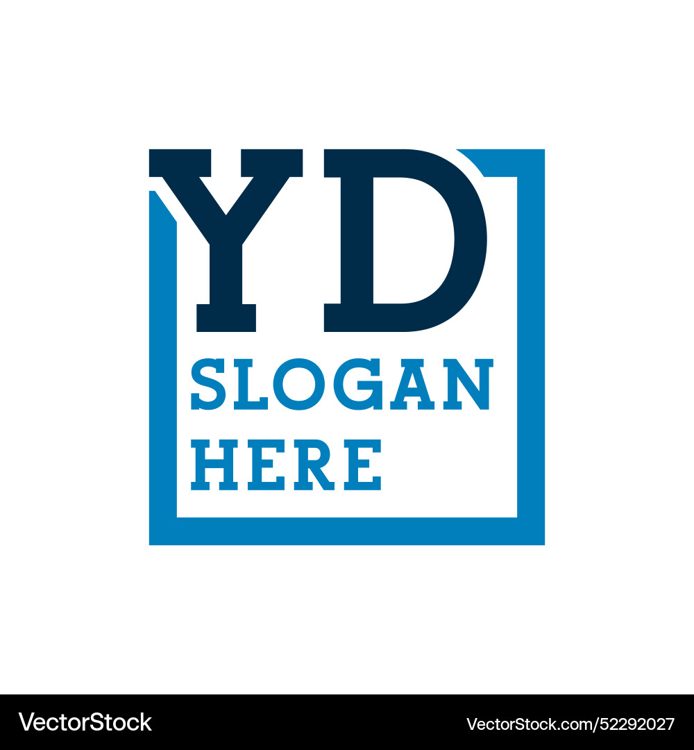 Minimal initials logo letters y and d yd initial Vector Image