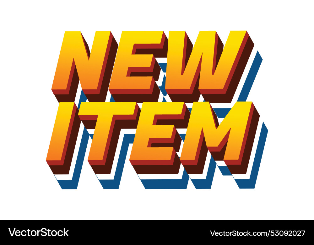 New item text effect in 3d style for print ad vector image
