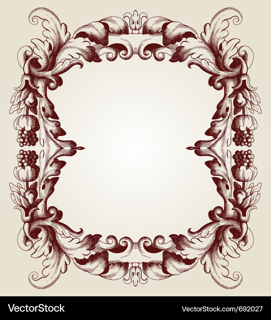 Ornate Baroque Frame Vector Image