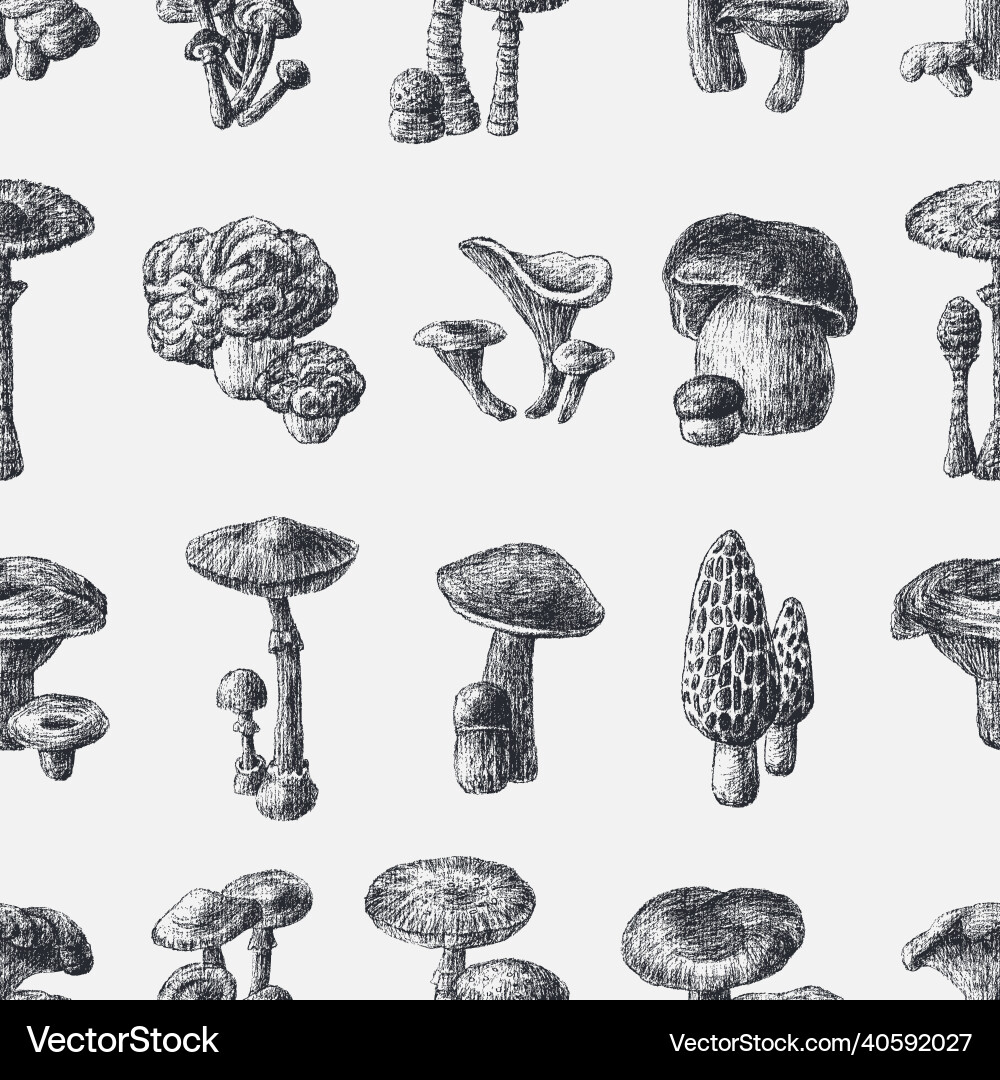 Seamless pattern of set various textured drawings Vector Image