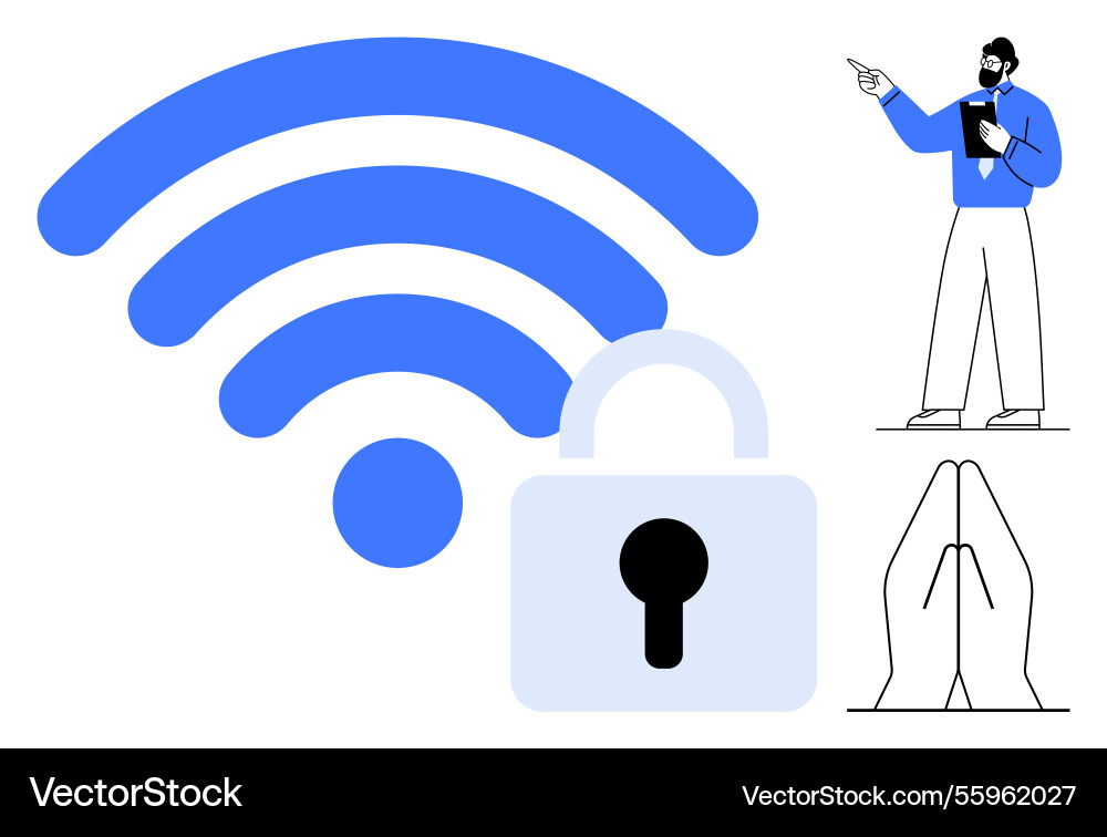 Secured wireless connection and data privacy Secured wireless connection and data privacy vector image