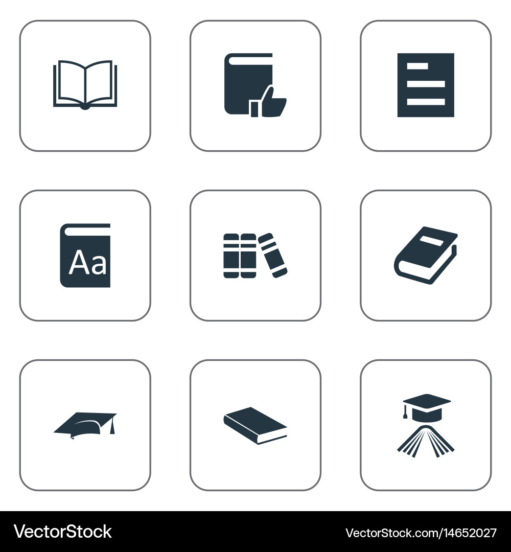 Set of simple knowledge icons vector image