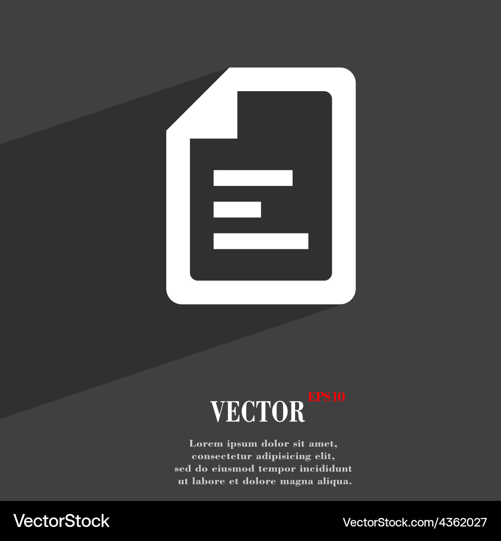 Text file icon symbol flat modern web design Vector Image
