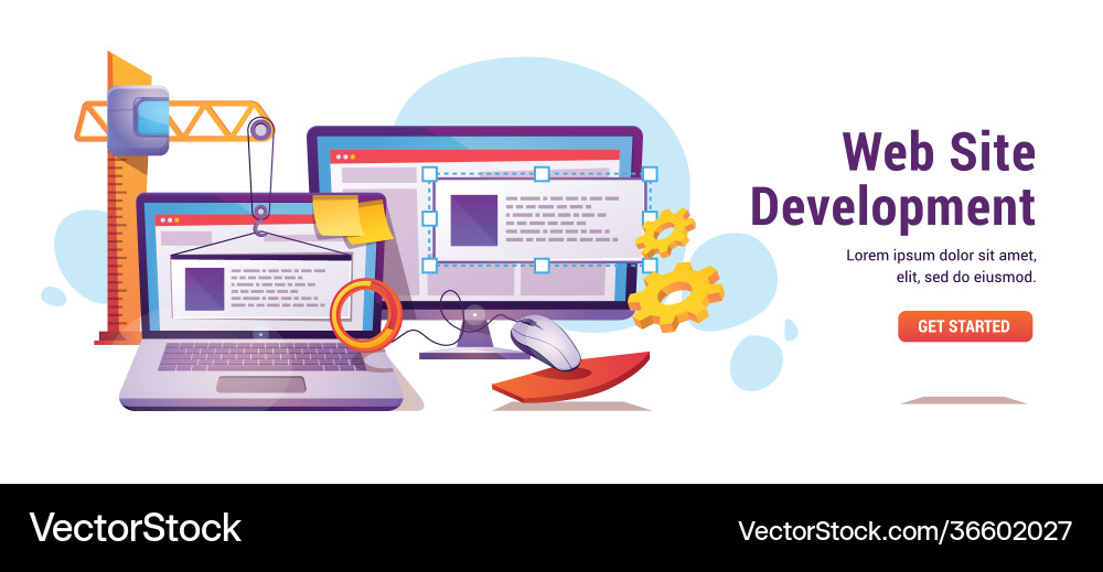 Web site development programming or coding banner Web site development programming or coding banner vector image