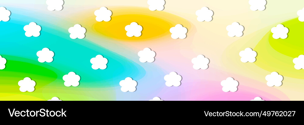 White clouds web header template background vector image