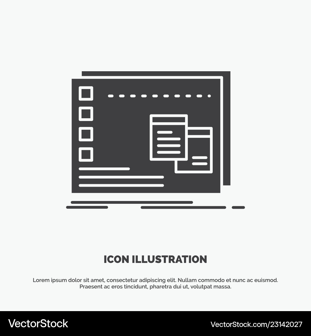 Window mac operational os program icon glyph gray Vector Image