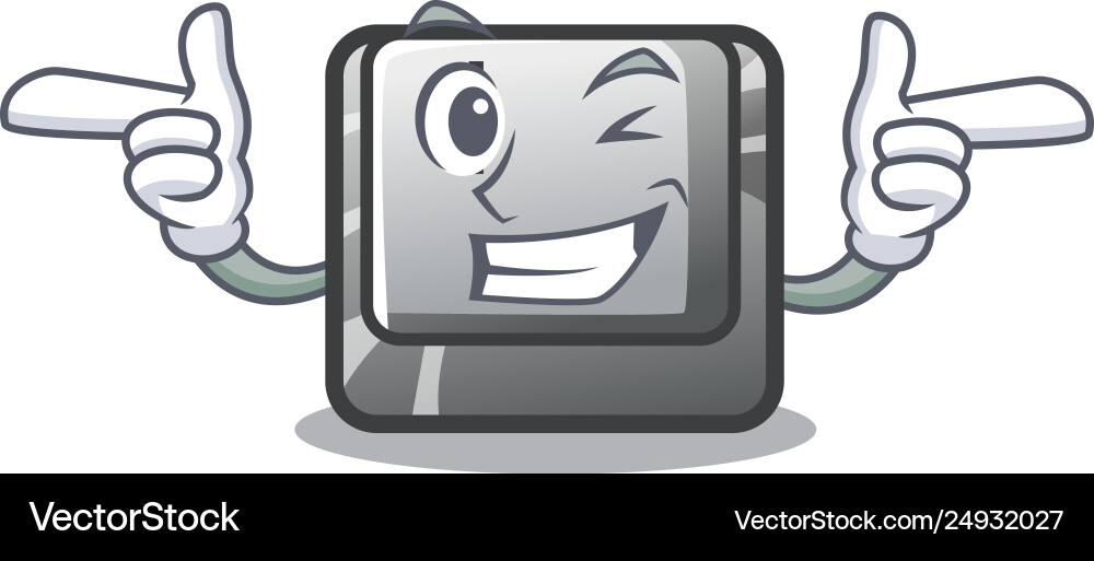 Wink button i in character shape Vector Image