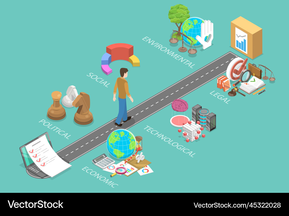 3d isometric flat conceptual Royalty Free Vector Image
