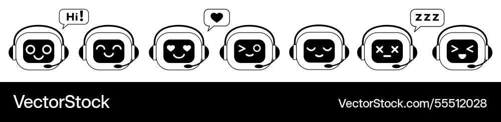 Ai chat bot icons set Vector Image