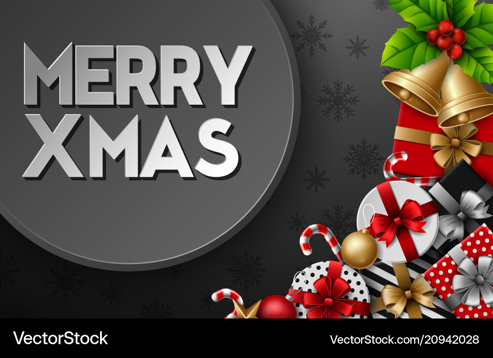 Christmas round frame with element Vector Image