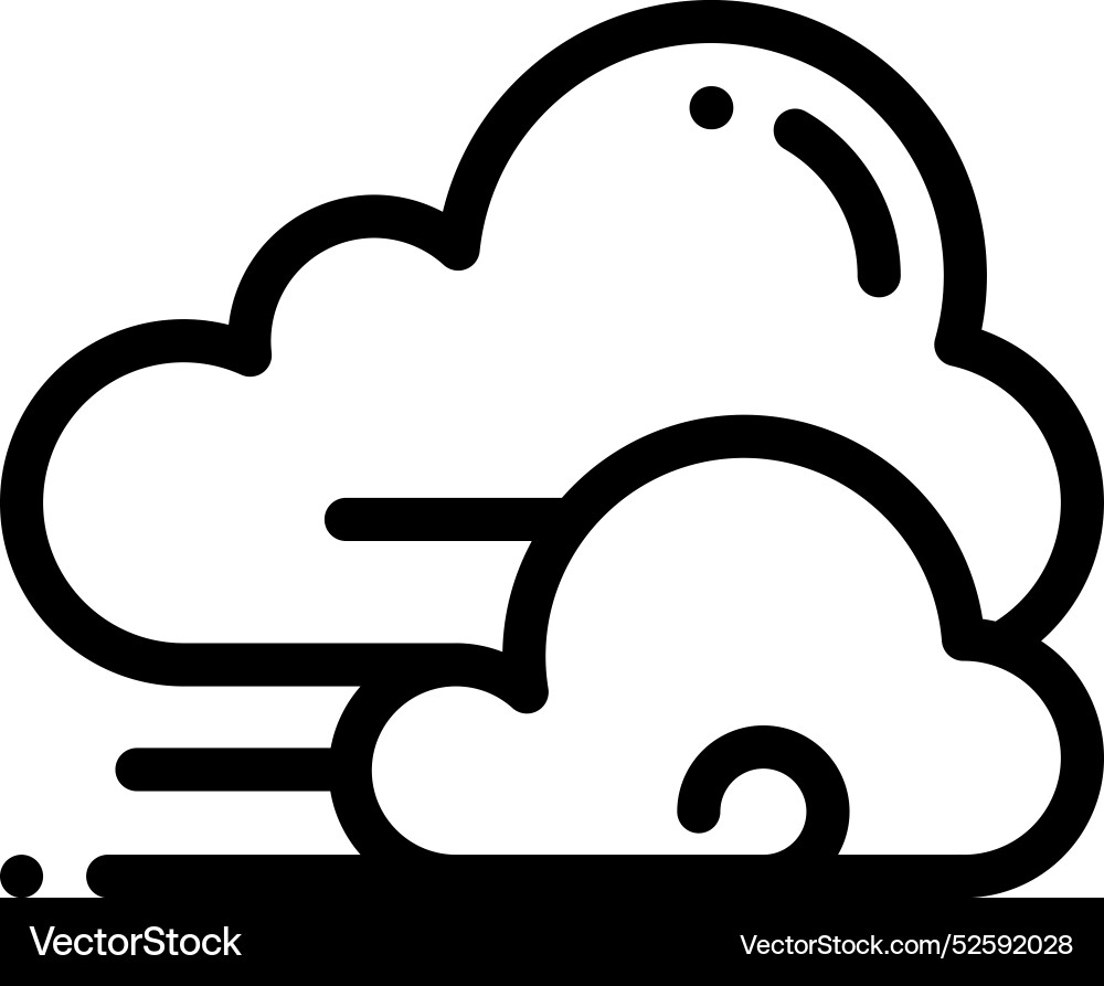 Cloudy icon thin linear style design isolated Cloudy icon thin linear style design isolated vector image