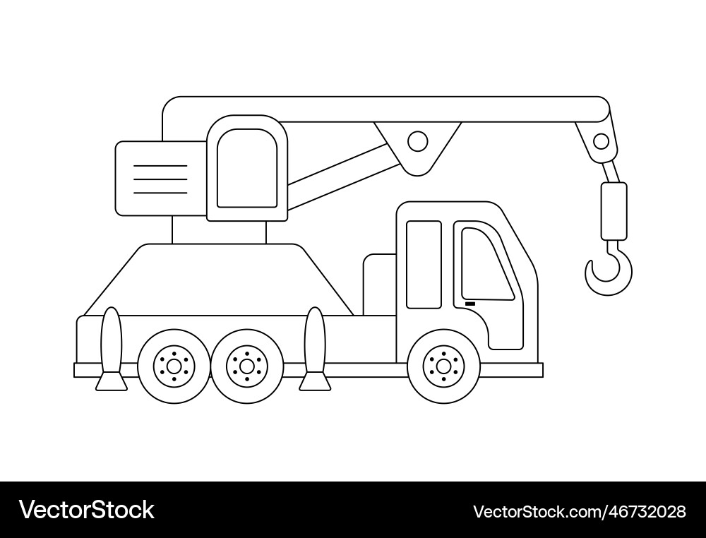 Construction crane outline isolated Construction crane outline isolated vector image